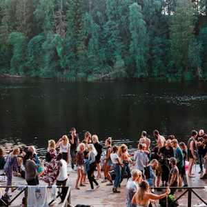 Large, carefree party